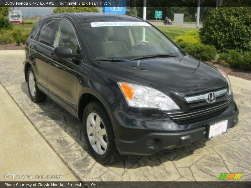 Nighthawk Black Pearl / Ivory 2008 Honda CR-V EX 4WD