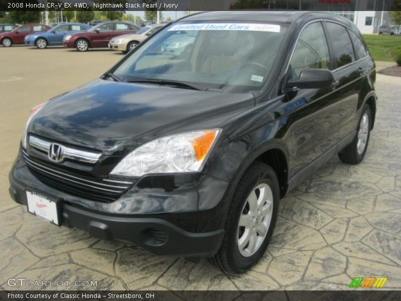 Nighthawk Black Pearl / Ivory 2008 Honda CR-V EX 4WD