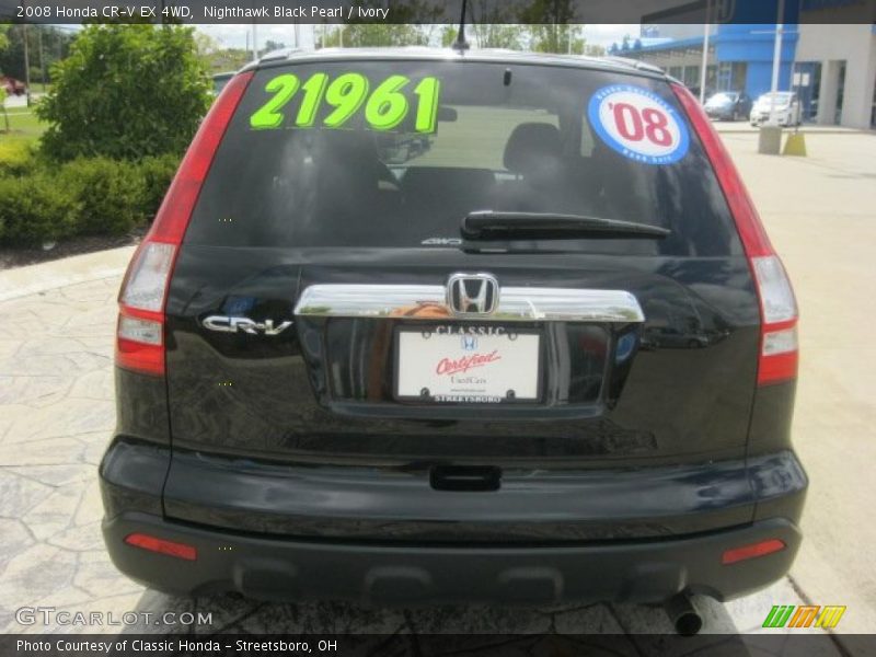 Nighthawk Black Pearl / Ivory 2008 Honda CR-V EX 4WD