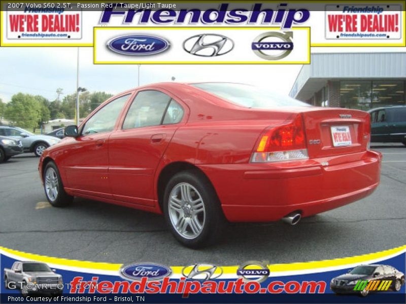 Passion Red / Taupe/Light Taupe 2007 Volvo S60 2.5T
