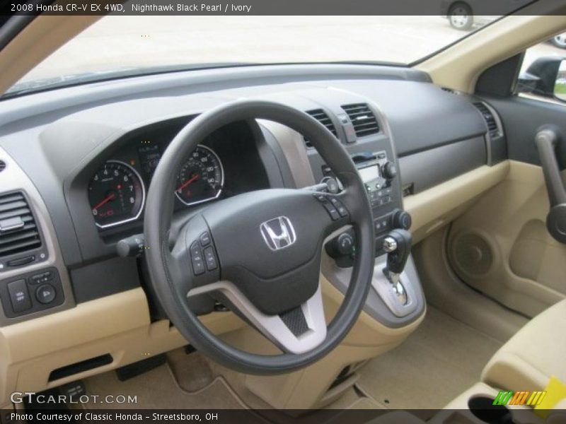 Nighthawk Black Pearl / Ivory 2008 Honda CR-V EX 4WD