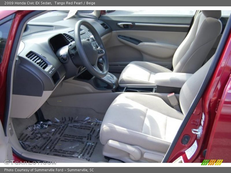 Tango Red Pearl / Beige 2009 Honda Civic EX Sedan