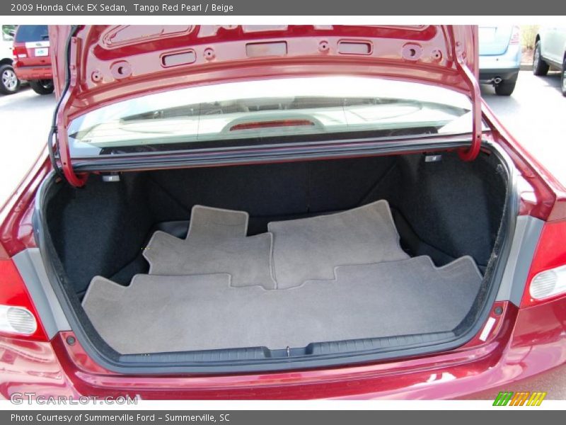Tango Red Pearl / Beige 2009 Honda Civic EX Sedan