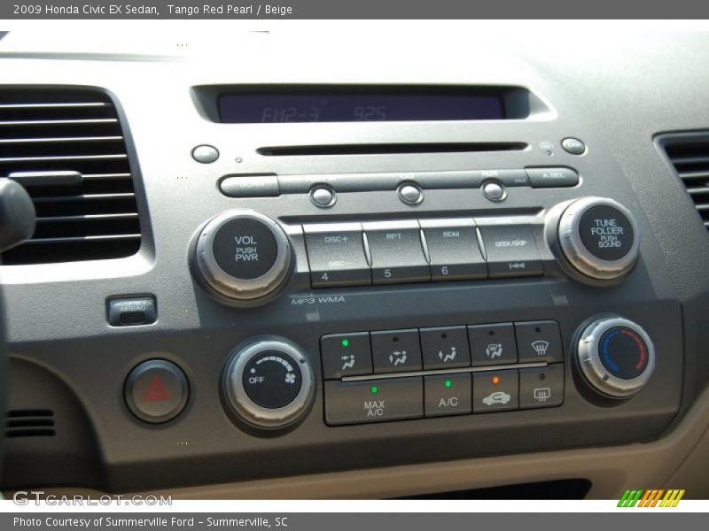 Tango Red Pearl / Beige 2009 Honda Civic EX Sedan