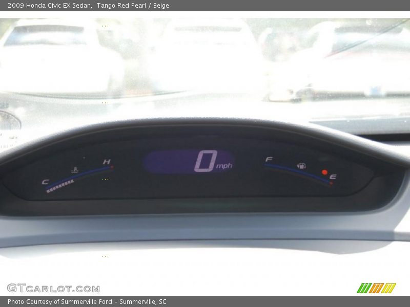 Tango Red Pearl / Beige 2009 Honda Civic EX Sedan