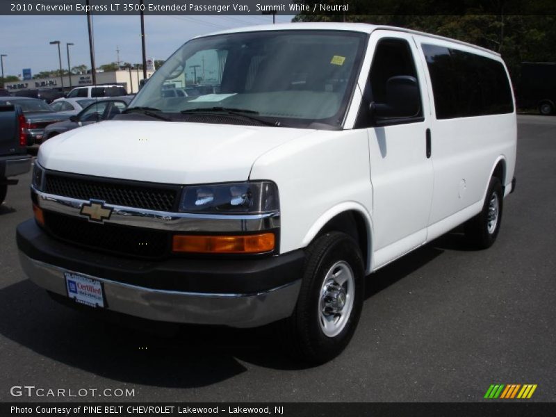 Summit White / Neutral 2010 Chevrolet Express LT 3500 Extended Passenger Van