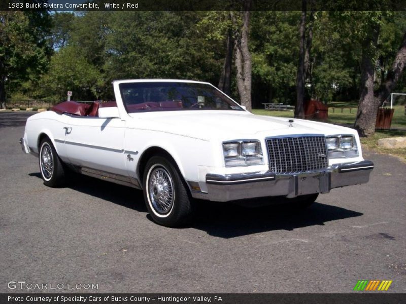 White / Red 1983 Buick Riviera Convertible