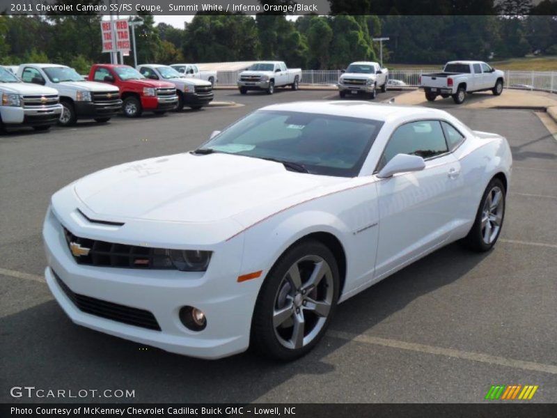 Summit White / Inferno Orange/Black 2011 Chevrolet Camaro SS/RS Coupe
