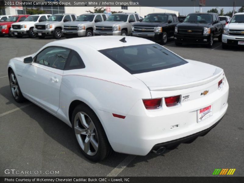 Summit White / Inferno Orange/Black 2011 Chevrolet Camaro SS/RS Coupe