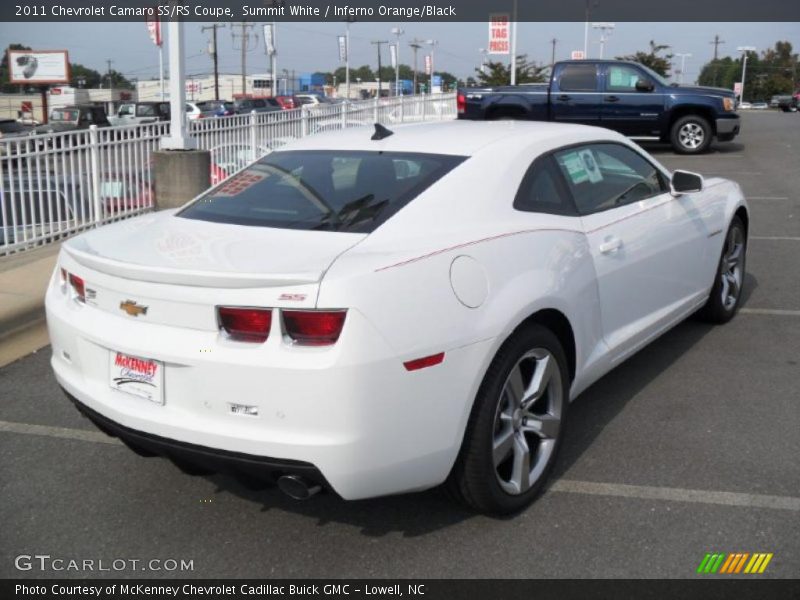 Summit White / Inferno Orange/Black 2011 Chevrolet Camaro SS/RS Coupe