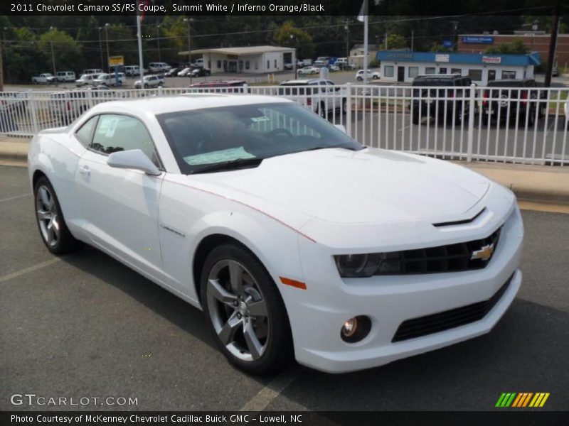 Summit White / Inferno Orange/Black 2011 Chevrolet Camaro SS/RS Coupe