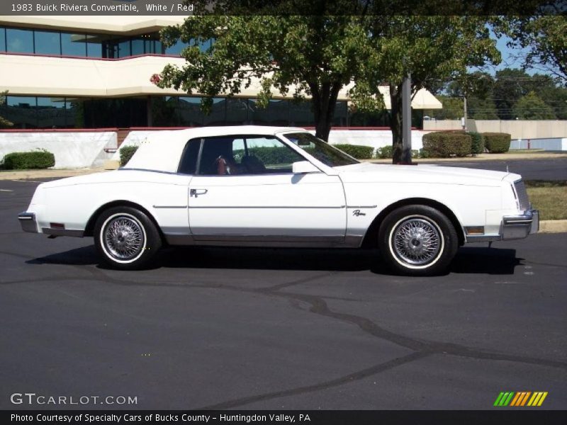 White / Red 1983 Buick Riviera Convertible