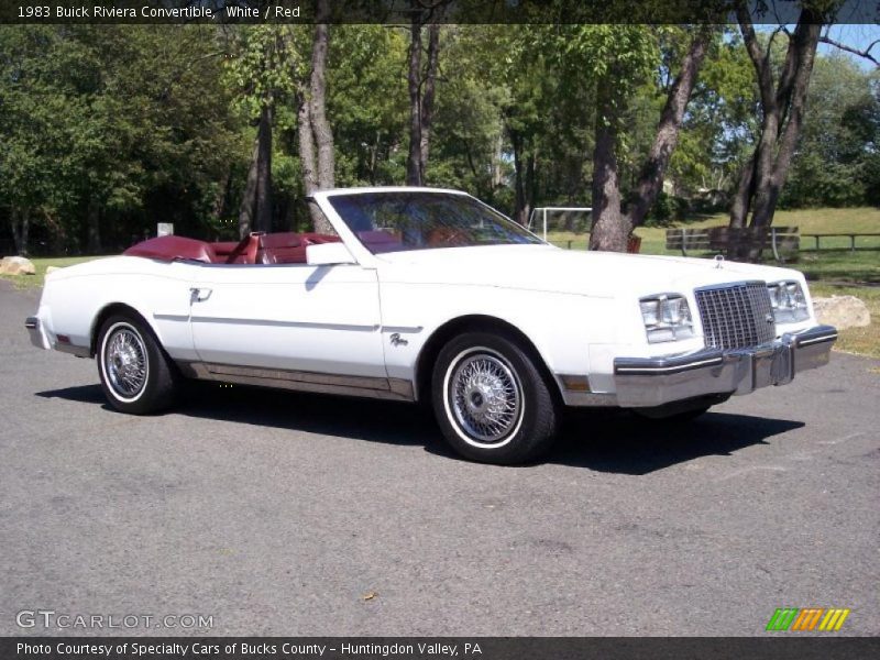 White / Red 1983 Buick Riviera Convertible
