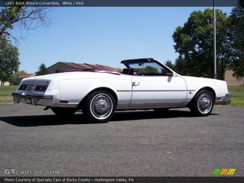 White / Red 1983 Buick Riviera Convertible