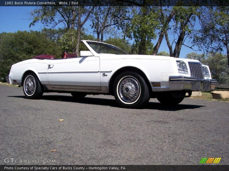 White / Red 1983 Buick Riviera Convertible