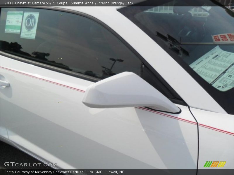 Summit White / Inferno Orange/Black 2011 Chevrolet Camaro SS/RS Coupe