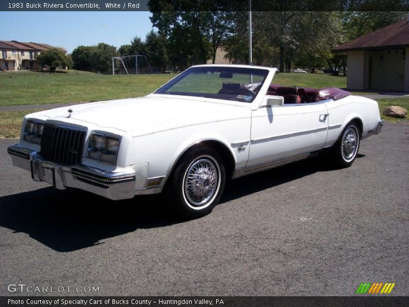 White / Red 1983 Buick Riviera Convertible