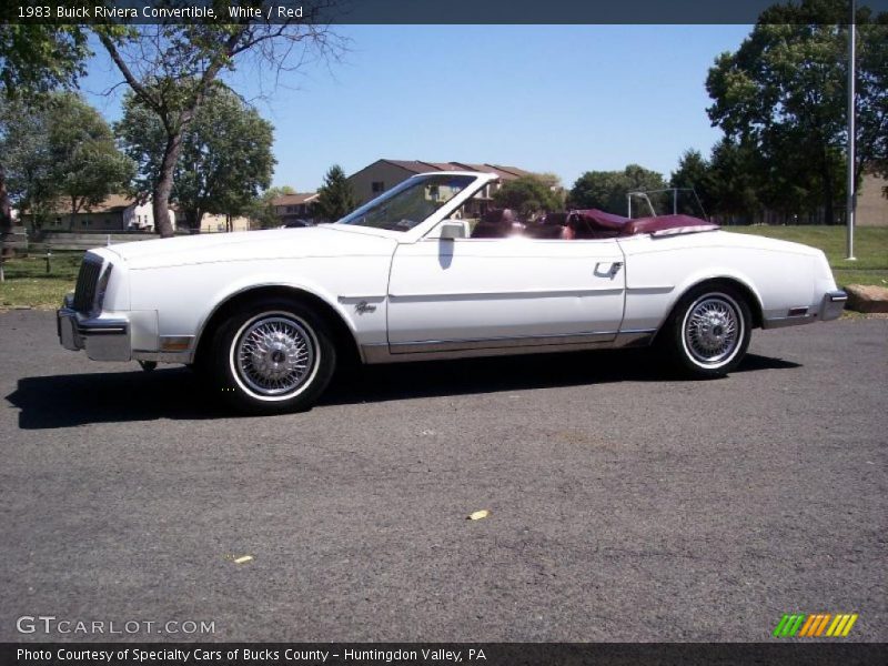 White / Red 1983 Buick Riviera Convertible
