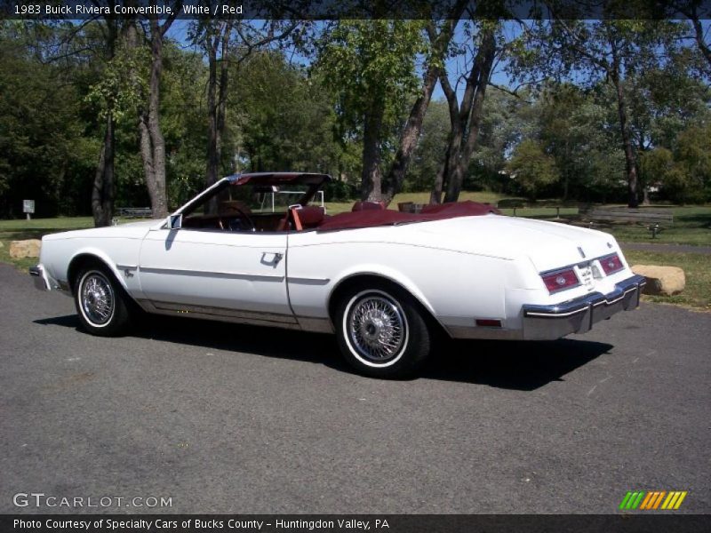 White / Red 1983 Buick Riviera Convertible