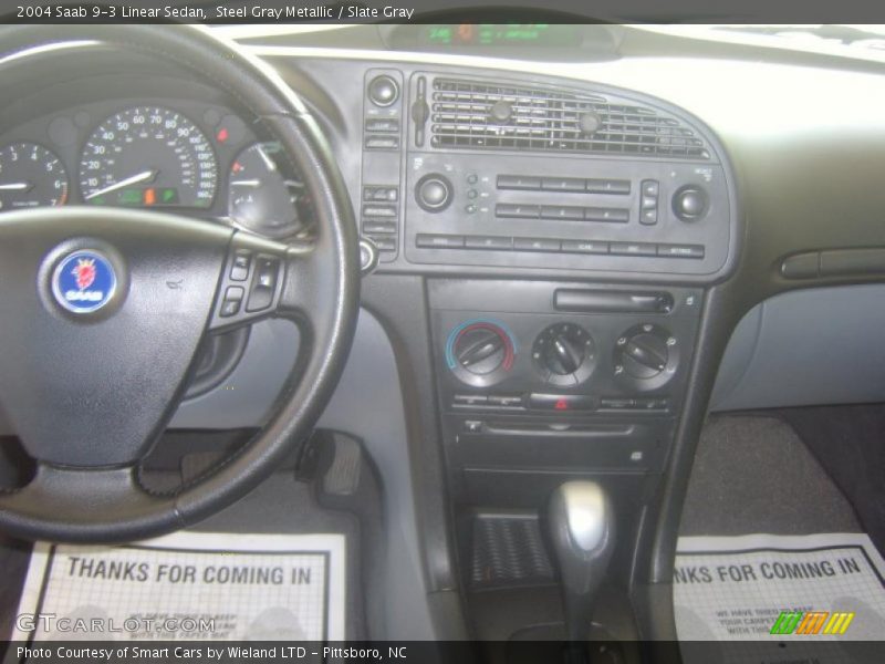 Steel Gray Metallic / Slate Gray 2004 Saab 9-3 Linear Sedan