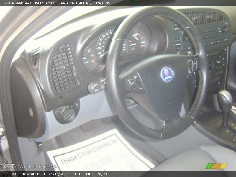 Steel Gray Metallic / Slate Gray 2004 Saab 9-3 Linear Sedan
