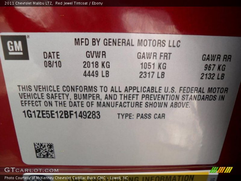 Red Jewel Tintcoat / Ebony 2011 Chevrolet Malibu LTZ