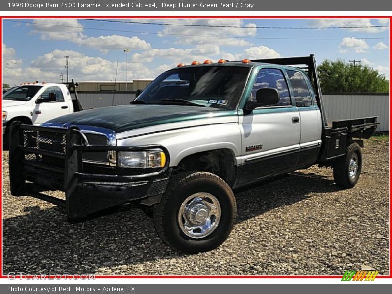 Deep Hunter Green Pearl / Gray 1998 Dodge Ram 2500 Laramie Extended Cab 4x4