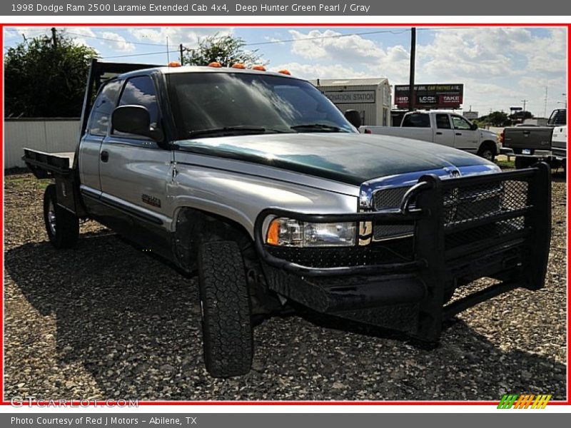 Deep Hunter Green Pearl / Gray 1998 Dodge Ram 2500 Laramie Extended Cab 4x4