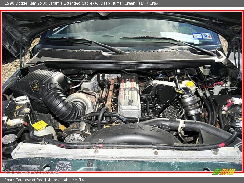 Deep Hunter Green Pearl / Gray 1998 Dodge Ram 2500 Laramie Extended Cab 4x4