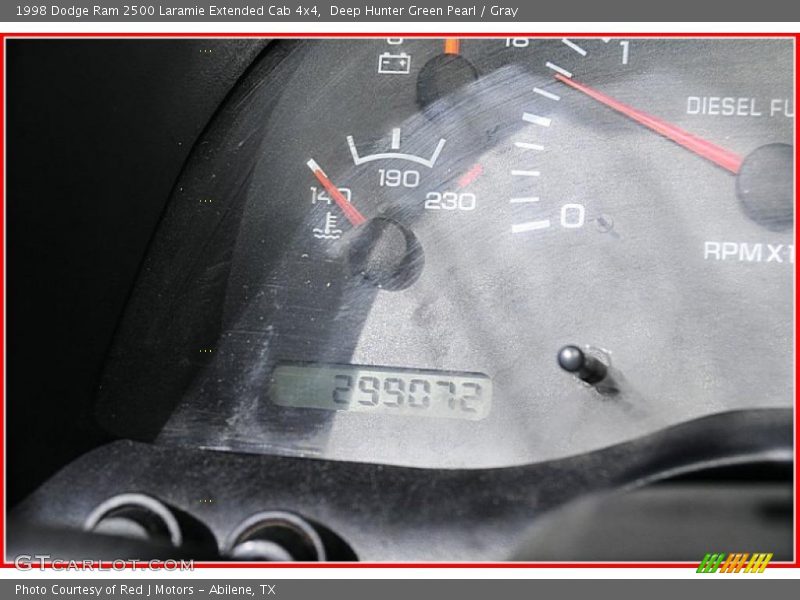 Deep Hunter Green Pearl / Gray 1998 Dodge Ram 2500 Laramie Extended Cab 4x4