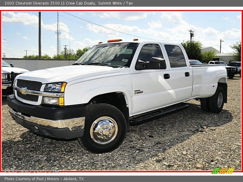 Summit White / Tan 2003 Chevrolet Silverado 3500 LS Crew Cab Dually