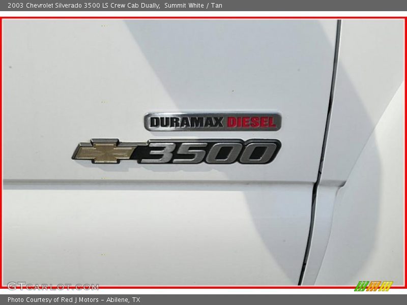 Summit White / Tan 2003 Chevrolet Silverado 3500 LS Crew Cab Dually