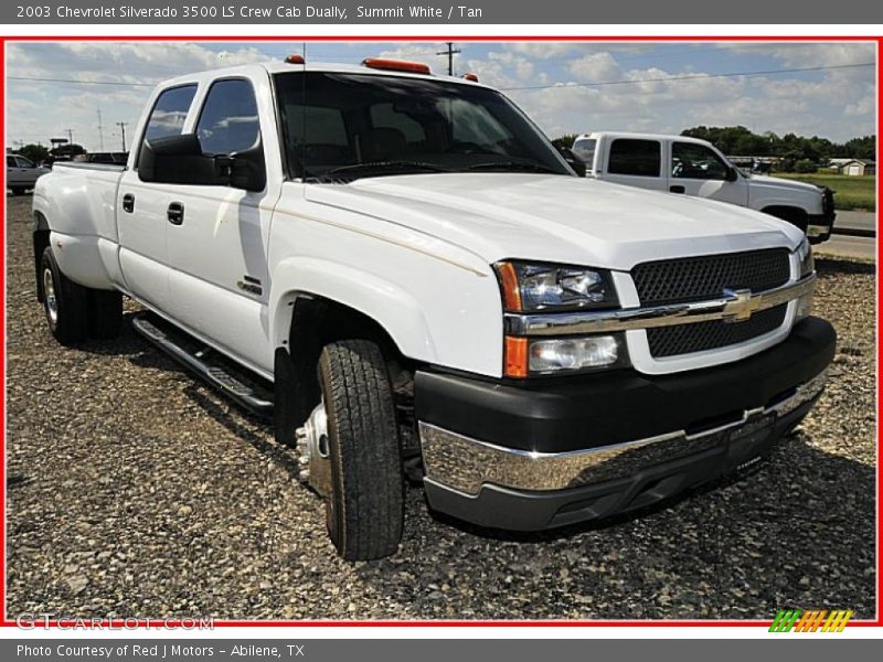 Summit White / Tan 2003 Chevrolet Silverado 3500 LS Crew Cab Dually