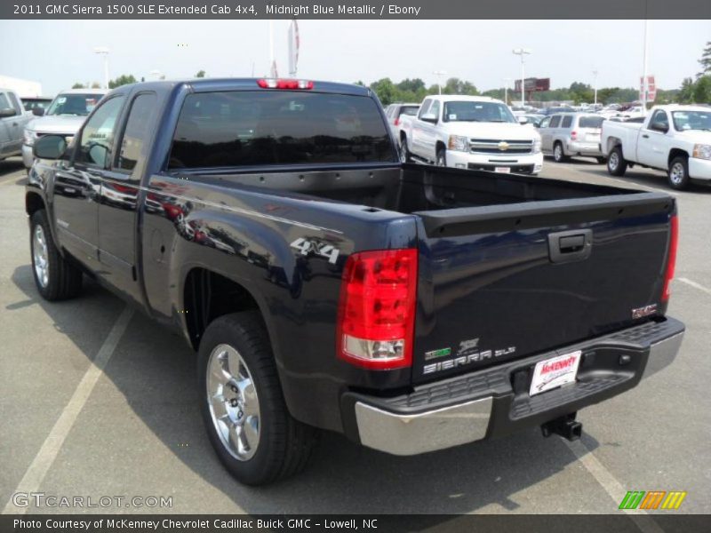 Midnight Blue Metallic / Ebony 2011 GMC Sierra 1500 SLE Extended Cab 4x4