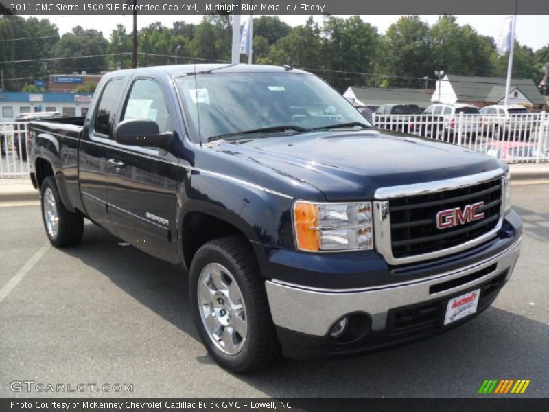 Midnight Blue Metallic / Ebony 2011 GMC Sierra 1500 SLE Extended Cab 4x4