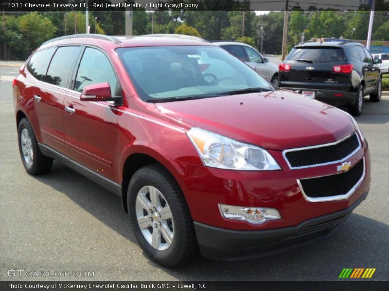 Red Jewel Metallic / Light Gray/Ebony 2011 Chevrolet Traverse LT