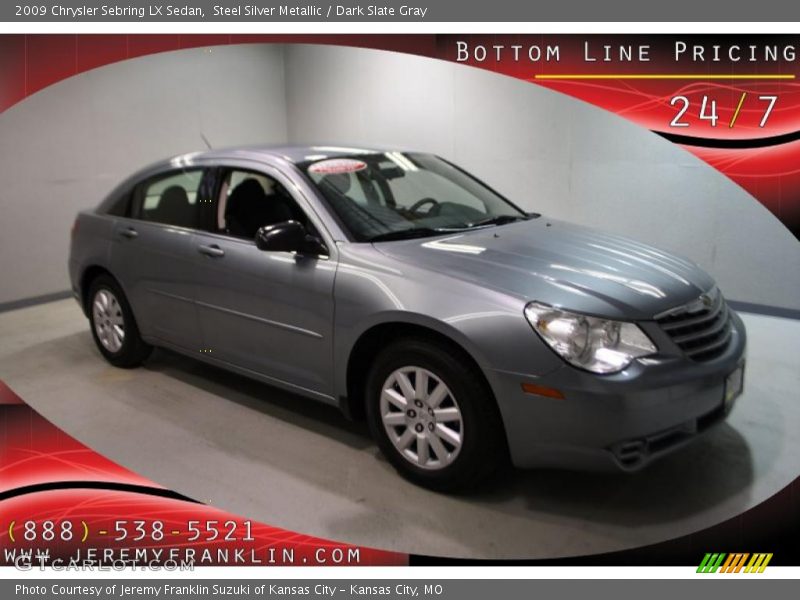Steel Silver Metallic / Dark Slate Gray 2009 Chrysler Sebring LX Sedan