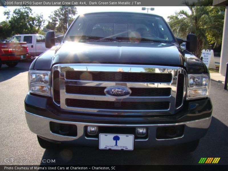 Dark Green Satin Metallic / Tan 2006 Ford F250 Super Duty Lariat Crew Cab 4x4