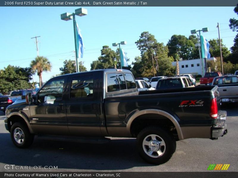 Dark Green Satin Metallic / Tan 2006 Ford F250 Super Duty Lariat Crew Cab 4x4