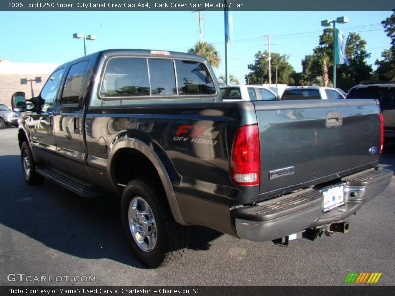 Dark Green Satin Metallic / Tan 2006 Ford F250 Super Duty Lariat Crew Cab 4x4