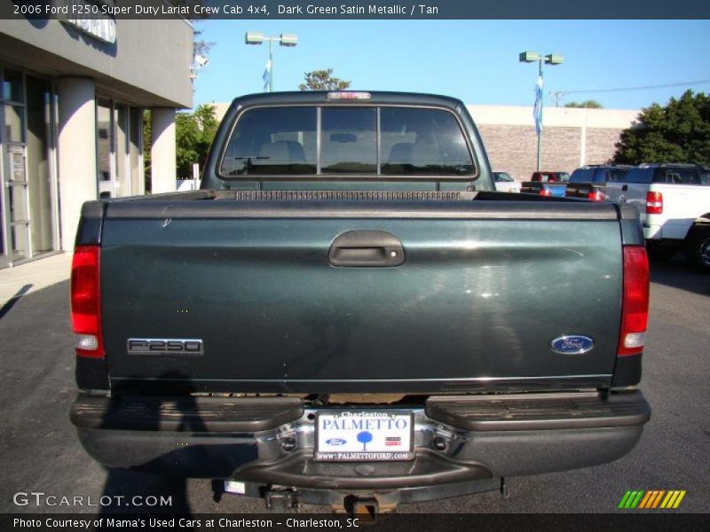 Dark Green Satin Metallic / Tan 2006 Ford F250 Super Duty Lariat Crew Cab 4x4