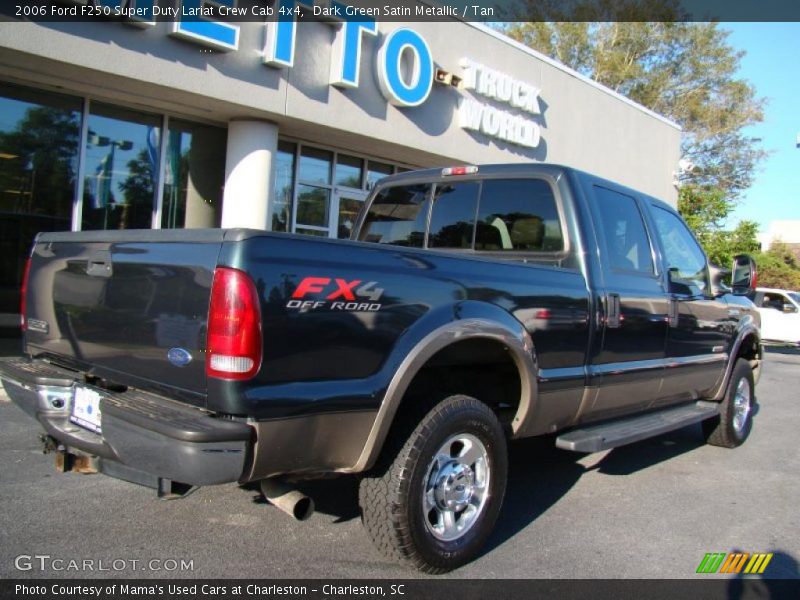 Dark Green Satin Metallic / Tan 2006 Ford F250 Super Duty Lariat Crew Cab 4x4