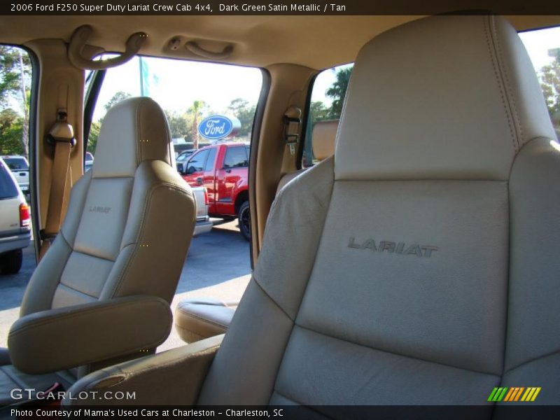 Dark Green Satin Metallic / Tan 2006 Ford F250 Super Duty Lariat Crew Cab 4x4
