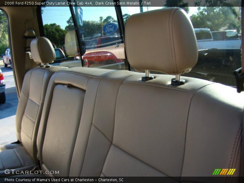 Dark Green Satin Metallic / Tan 2006 Ford F250 Super Duty Lariat Crew Cab 4x4