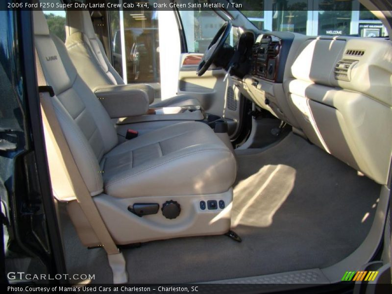 Dark Green Satin Metallic / Tan 2006 Ford F250 Super Duty Lariat Crew Cab 4x4