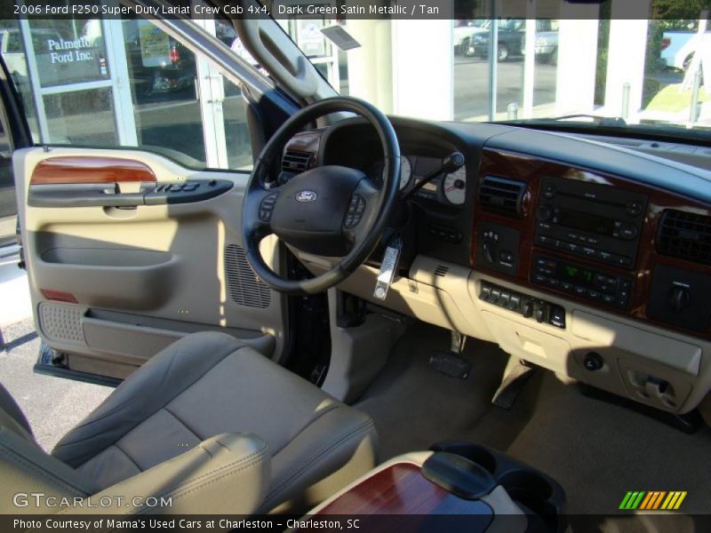 Dark Green Satin Metallic / Tan 2006 Ford F250 Super Duty Lariat Crew Cab 4x4