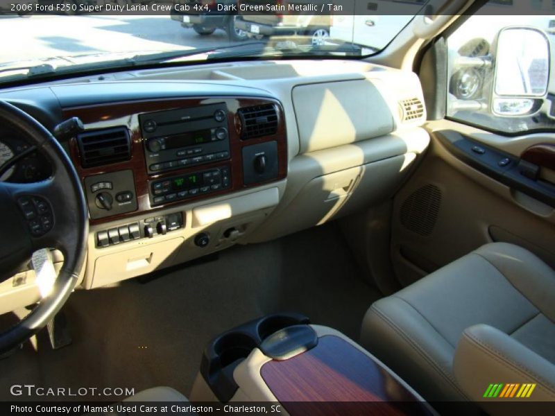 Dark Green Satin Metallic / Tan 2006 Ford F250 Super Duty Lariat Crew Cab 4x4