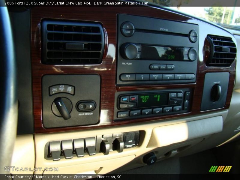 Dark Green Satin Metallic / Tan 2006 Ford F250 Super Duty Lariat Crew Cab 4x4