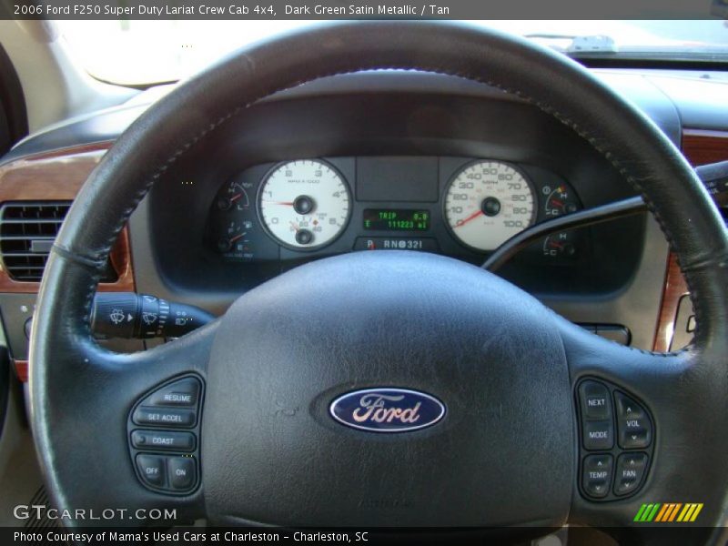 Dark Green Satin Metallic / Tan 2006 Ford F250 Super Duty Lariat Crew Cab 4x4