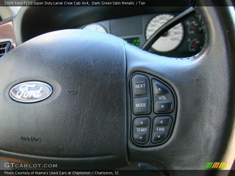 Dark Green Satin Metallic / Tan 2006 Ford F250 Super Duty Lariat Crew Cab 4x4